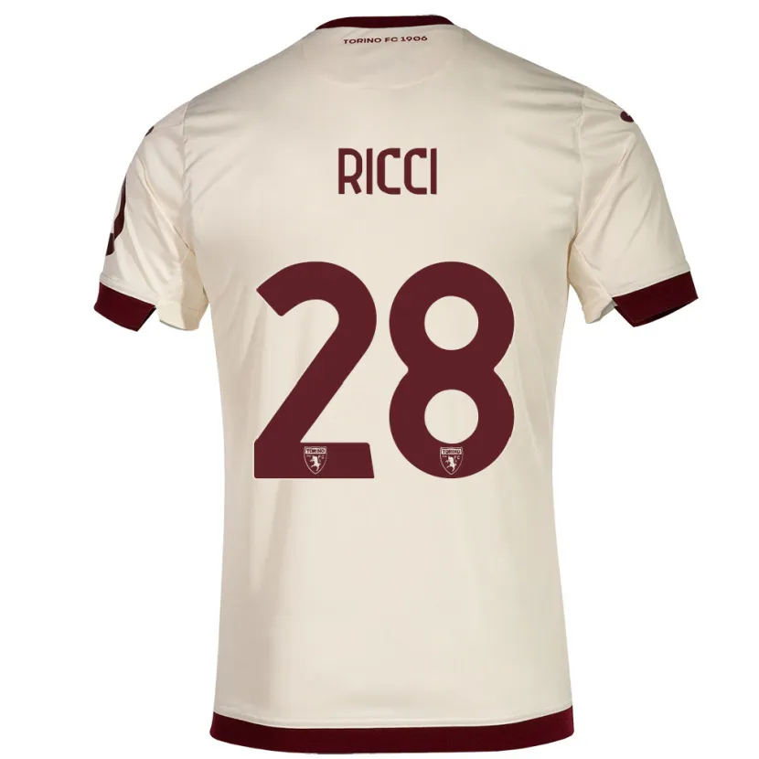 Danxen Mujer Camiseta Samuele Ricci #28 Champán 2ª Equipación 2023/24 La Camisa