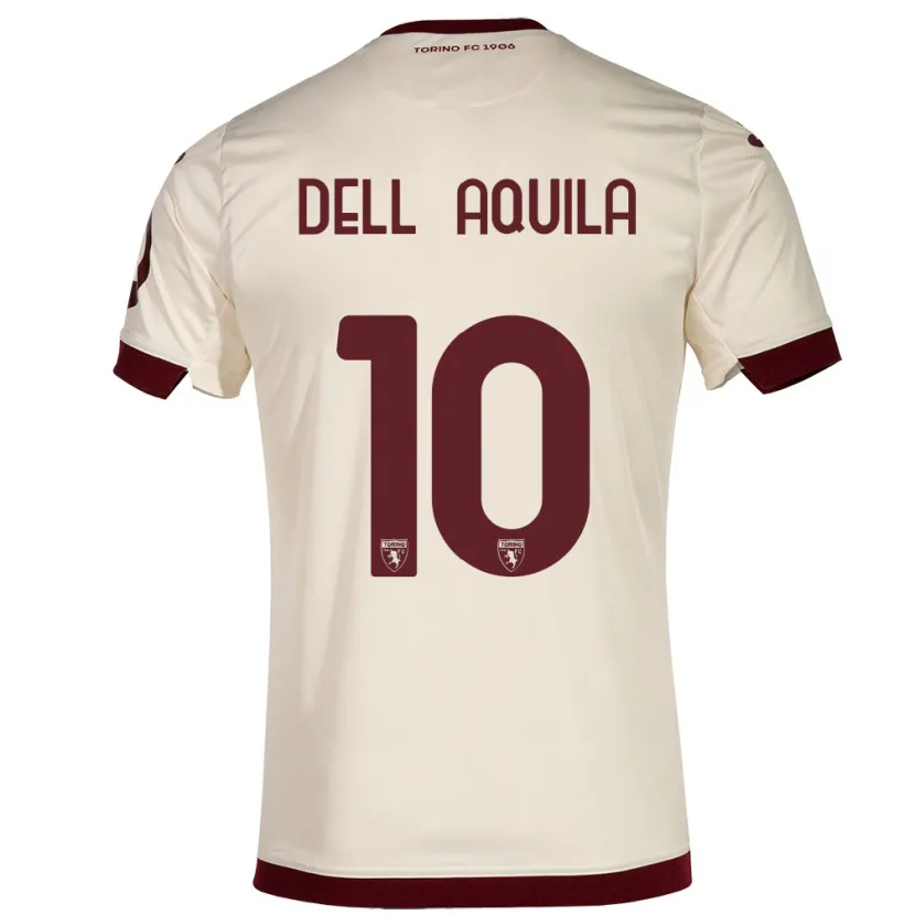 Danxen Mujer Camiseta Francesco Dell'aquila #10 Champán 2ª Equipación 2023/24 La Camisa