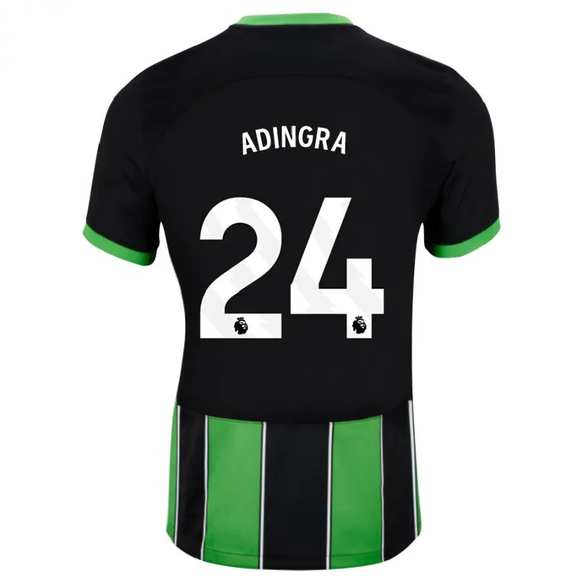 Danxen Mujer Camiseta Simon Adingra #24 Verde Negro 2ª Equipación 2023/24 La Camisa