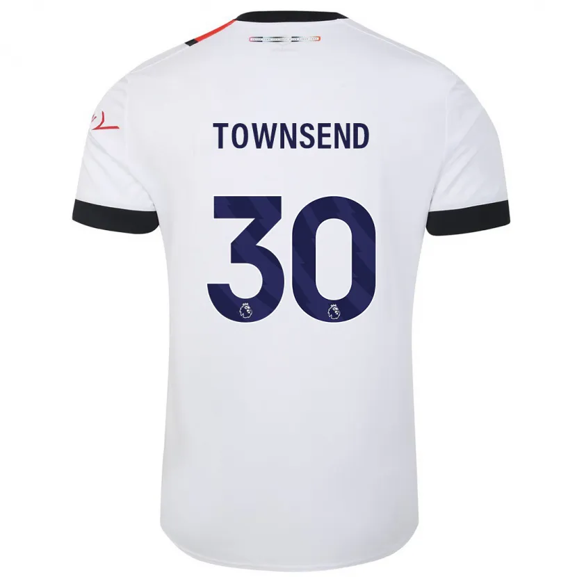 Danxen Mujer Camiseta Andros Townsend #30 Blanco 2ª Equipación 2023/24 La Camisa