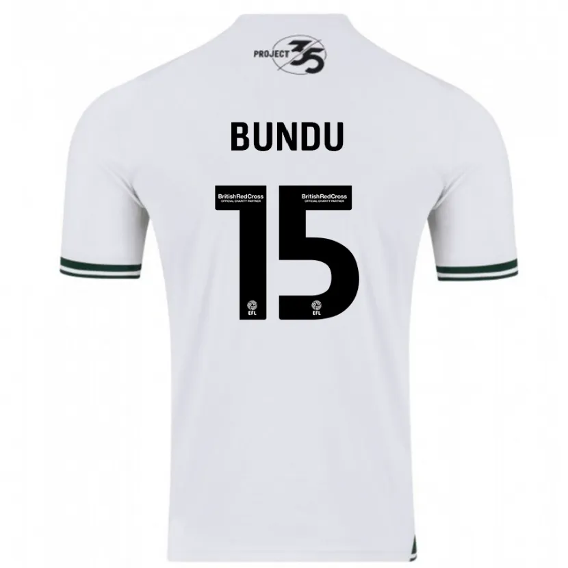 Danxen Mujer Camiseta Mustapha Bundu #15 Blanco 2ª Equipación 2023/24 La Camisa