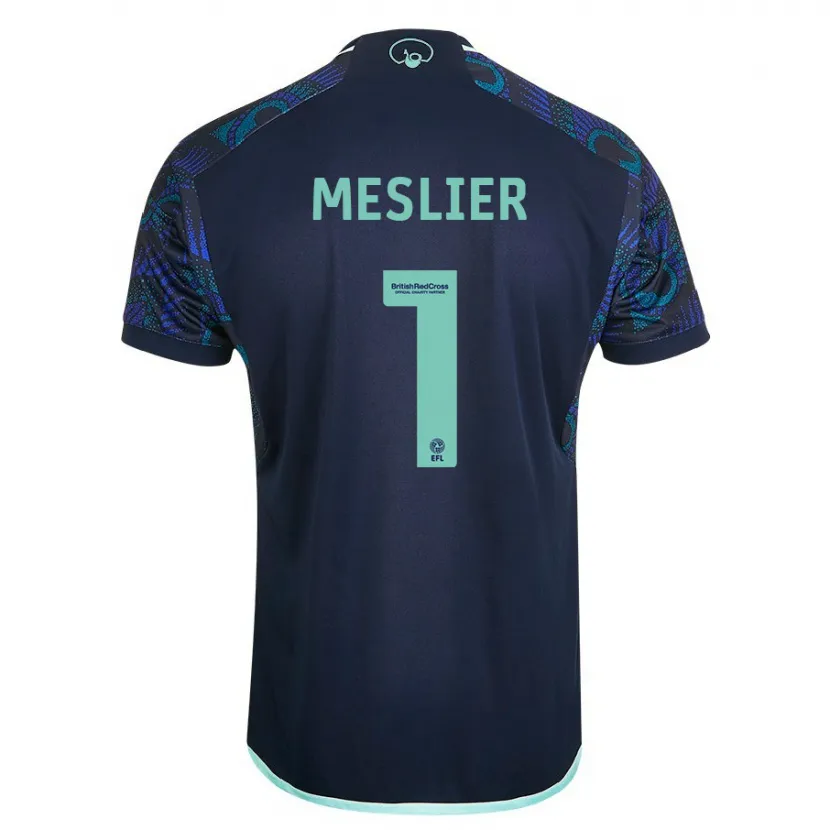 Danxen Mujer Camiseta Illan Meslier #1 Azul 2ª Equipación 2023/24 La Camisa