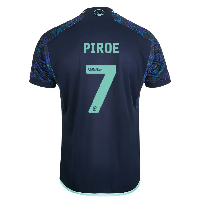 Danxen Mujer Camiseta Joël Piroe #7 Azul 2ª Equipación 2023/24 La Camisa