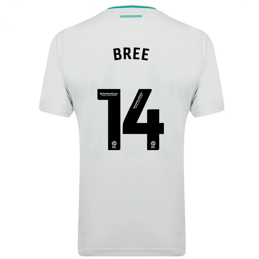 Danxen Mujer Camiseta James Bree #14 Blanco 2ª Equipación 2023/24 La Camisa