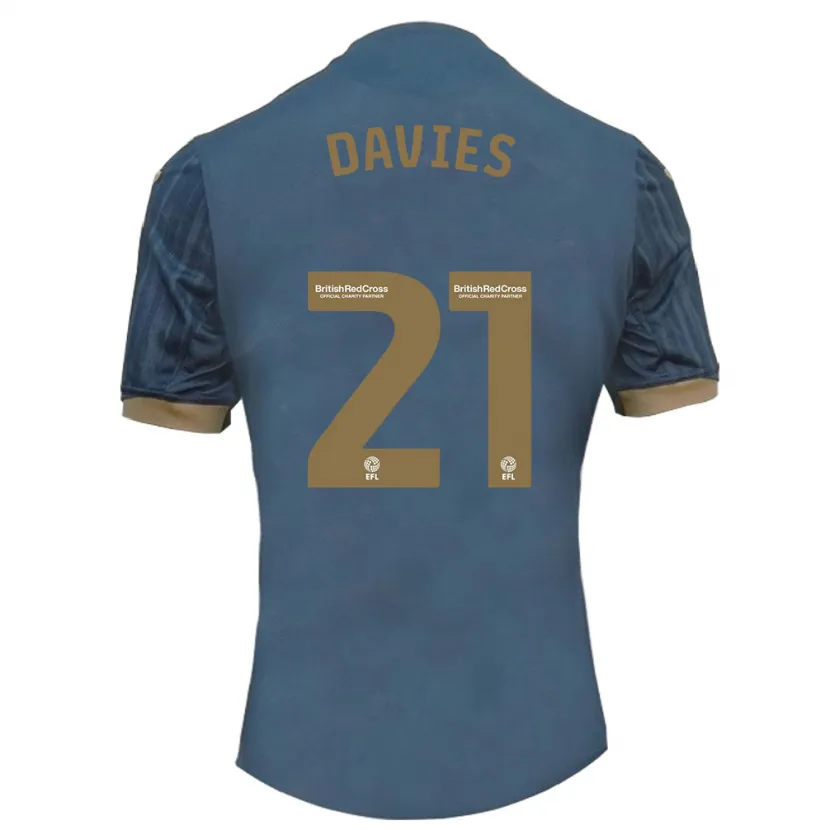 Danxen Mujer Camiseta Laura Davies #21 Verde Azulado Oscuro 2ª Equipación 2023/24 La Camisa