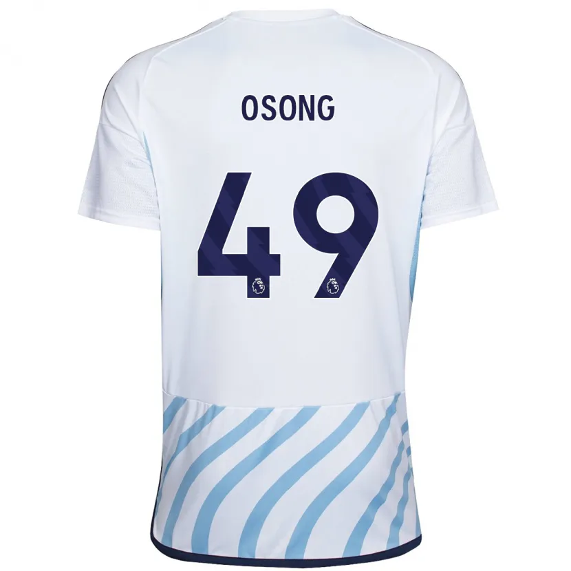 Danxen Mujer Camiseta Detlef Esapa Osong #49 Blanco Azul 2ª Equipación 2023/24 La Camisa