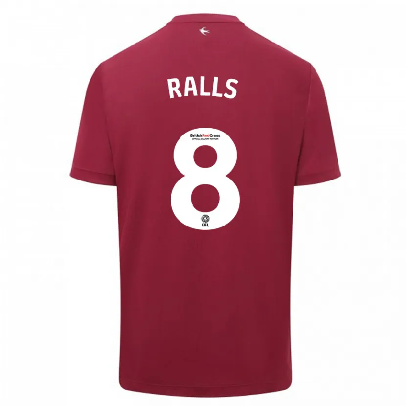 Danxen Mujer Camiseta Joe Ralls #8 Rojo 2ª Equipación 2023/24 La Camisa