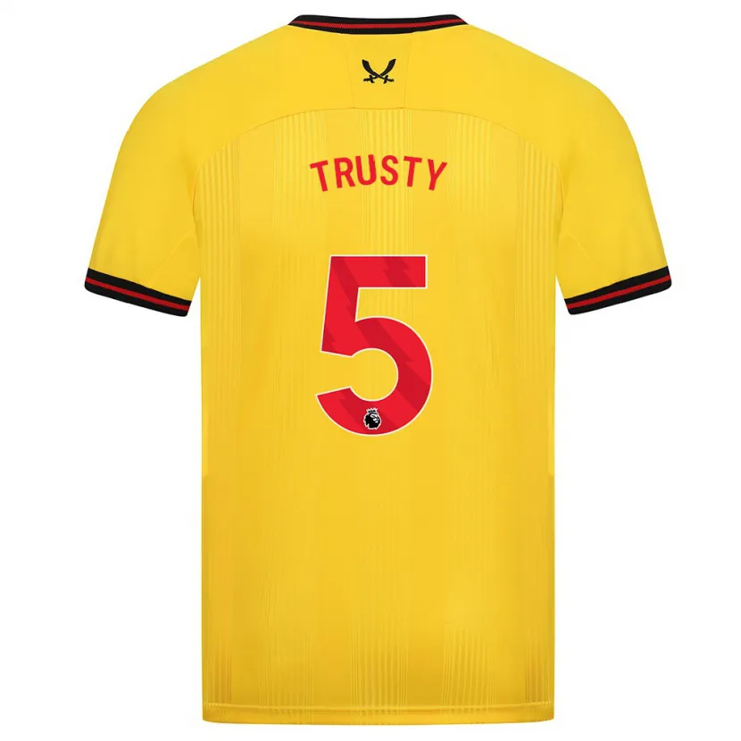 Danxen Mujer Camiseta Auston Trusty #5 Amarillo 2ª Equipación 2023/24 La Camisa