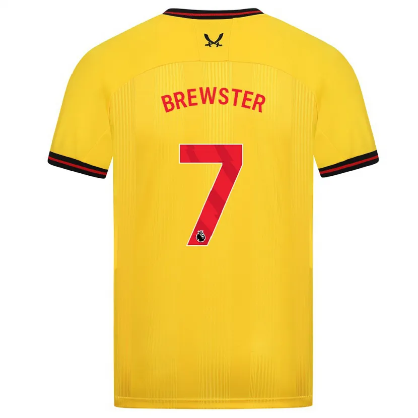 Danxen Mujer Camiseta Rhian Brewster #7 Amarillo 2ª Equipación 2023/24 La Camisa