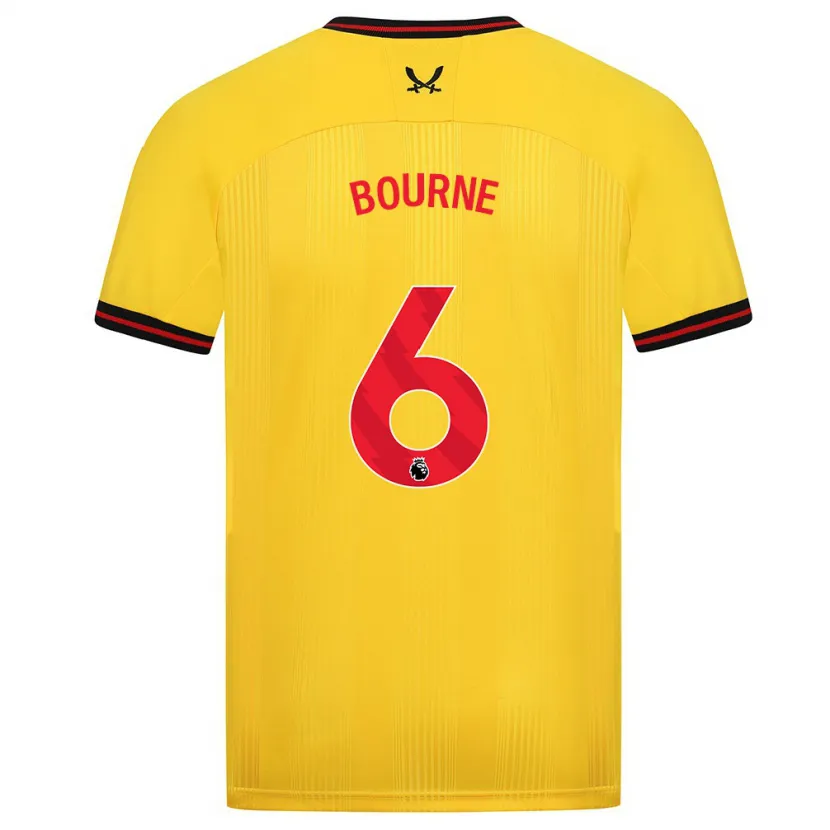 Danxen Mujer Camiseta Tara Bourne #6 Amarillo 2ª Equipación 2023/24 La Camisa