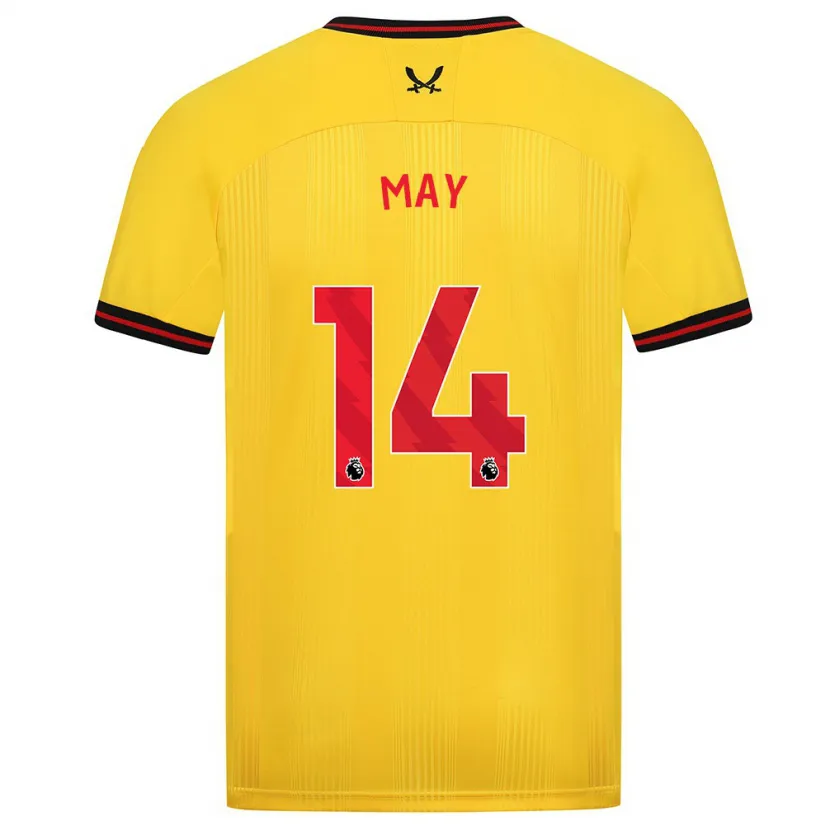 Danxen Mujer Camiseta Ellie May #14 Amarillo 2ª Equipación 2023/24 La Camisa