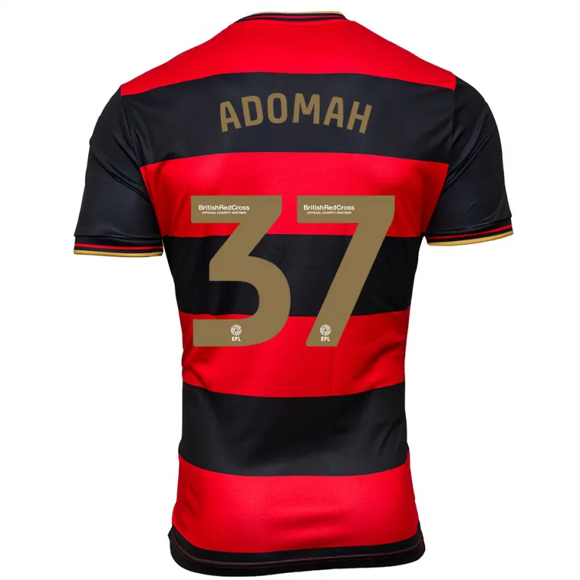 Danxen Mujer Camiseta Albert Adomah #37 Negro Rojo 2ª Equipación 2023/24 La Camisa