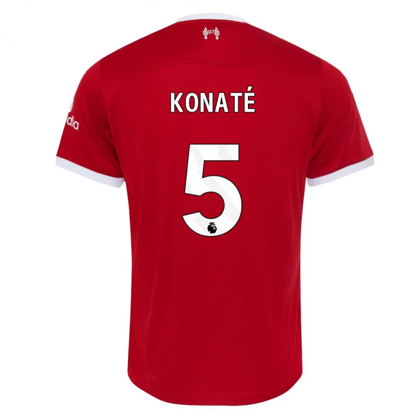 Danxen Niño Camiseta Ibrahima Konaté #5 Rojo 1ª Equipación 2023/24 La Camisa