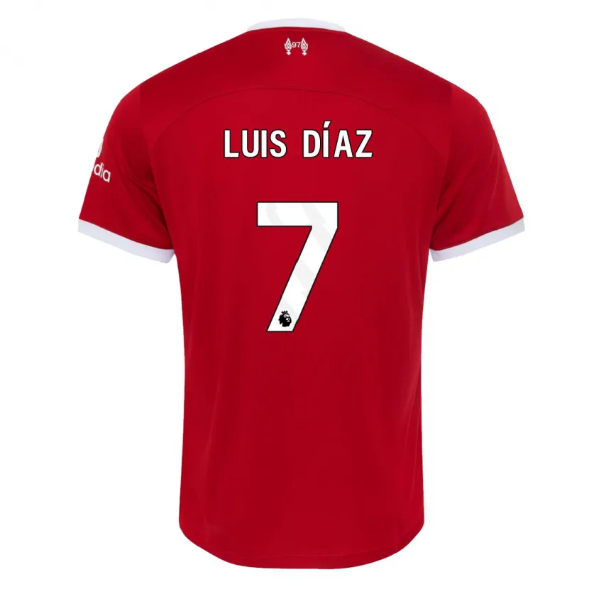 Danxen Niño Camiseta Luis Díaz #7 Rojo 1ª Equipación 2023/24 La Camisa