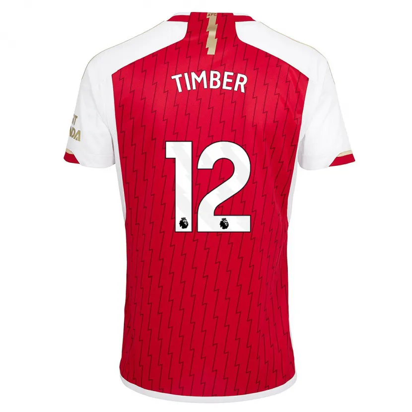 Danxen Niño Camiseta Jurrien Timber #12 Rojo 1ª Equipación 2023/24 La Camisa