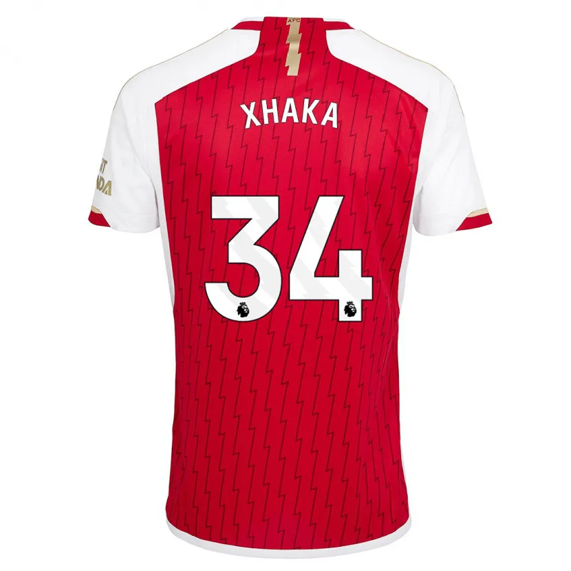 Danxen Niño Camiseta Granit Xhaka #34 Rojo 1ª Equipación 2023/24 La Camisa