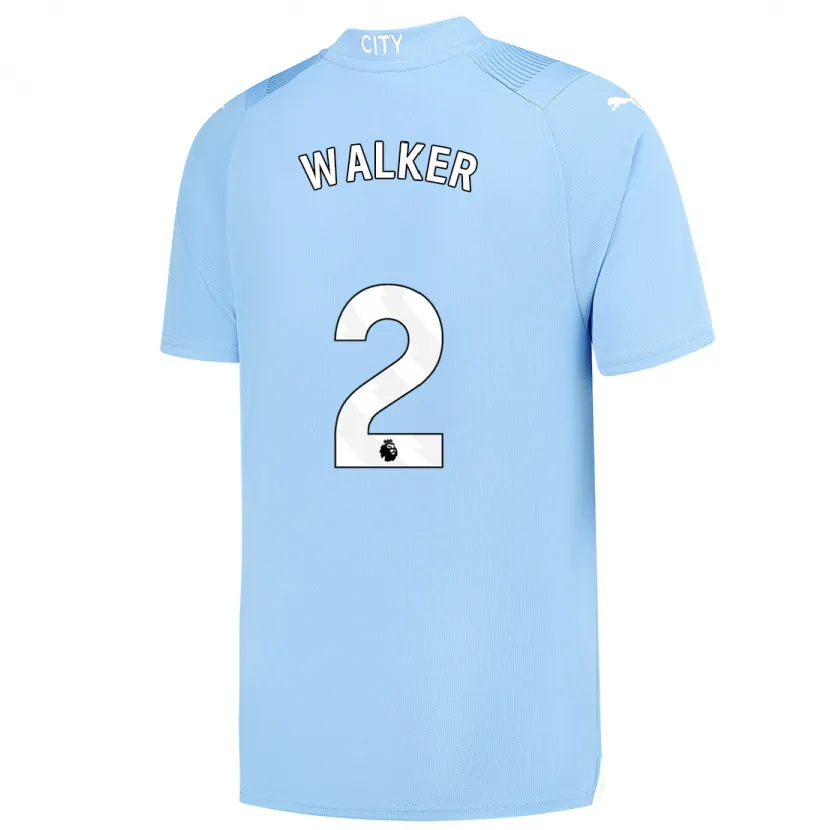 Danxen Niño Camiseta Kyle Walker #2 Azul Claro 1ª Equipación 2023/24 La Camisa