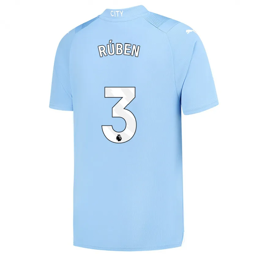 Danxen Niño Camiseta Rúben Dias #3 Azul Claro 1ª Equipación 2023/24 La Camisa