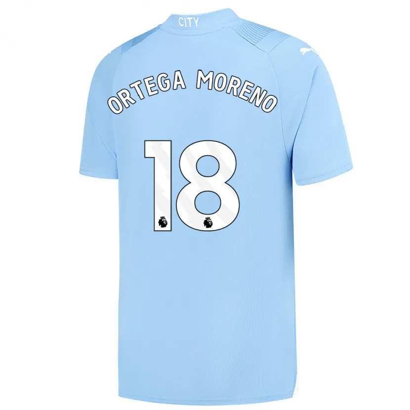 Danxen Niño Camiseta Stefan Ortega #18 Azul Claro 1ª Equipación 2023/24 La Camisa