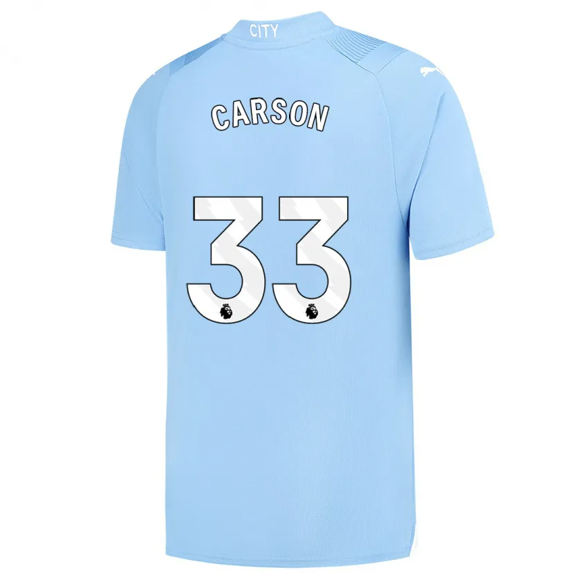 Danxen Niño Camiseta Scott Carson #33 Azul Claro 1ª Equipación 2023/24 La Camisa