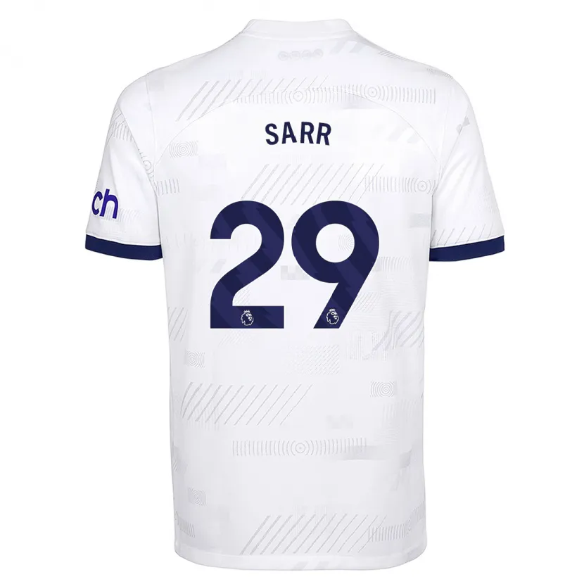 Danxen Niño Camiseta Pape Matar Sarr #29 Blanco 1ª Equipación 2023/24 La Camisa