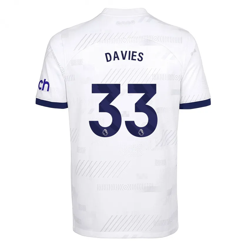 Danxen Niño Camiseta Ben Davies #33 Blanco 1ª Equipación 2023/24 La Camisa