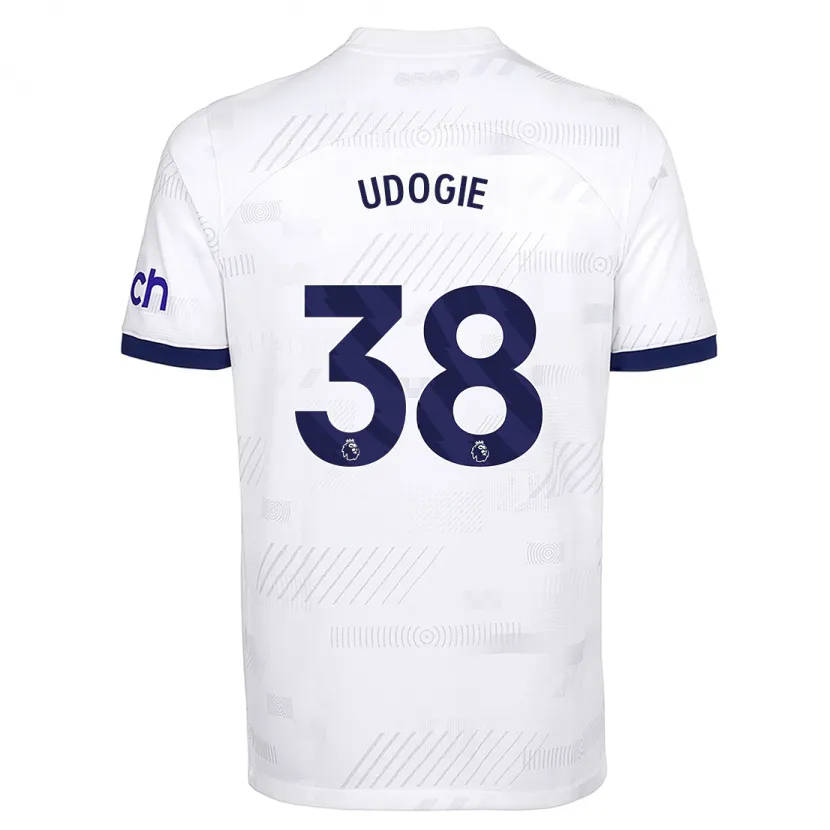 Danxen Niño Camiseta Destiny Udogie #38 Blanco 1ª Equipación 2023/24 La Camisa