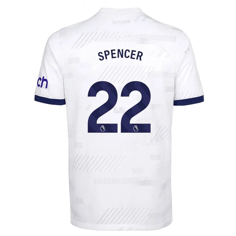 Danxen Niño Camiseta Rebecca Spencer #22 Blanco 1ª Equipación 2023/24 La Camisa