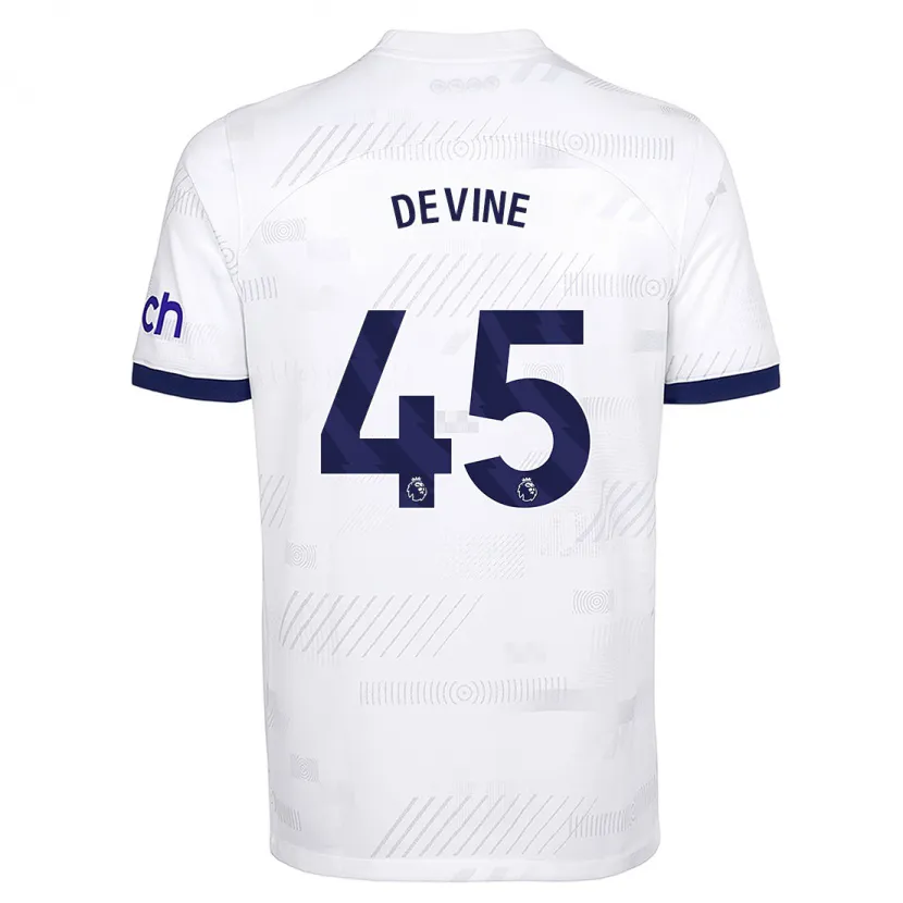 Danxen Niño Camiseta Alfie Devine #45 Blanco 1ª Equipación 2023/24 La Camisa