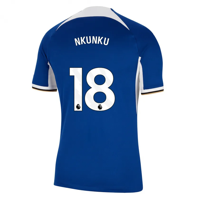 Danxen Niño Camiseta Christopher Nkunku #18 Azul 1ª Equipación 2023/24 La Camisa