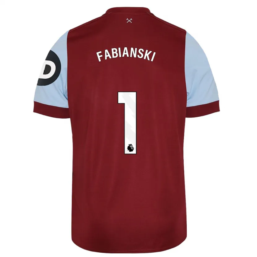 Danxen Niño Camiseta Lukasz Fabianski #1 Granate 1ª Equipación 2023/24 La Camisa