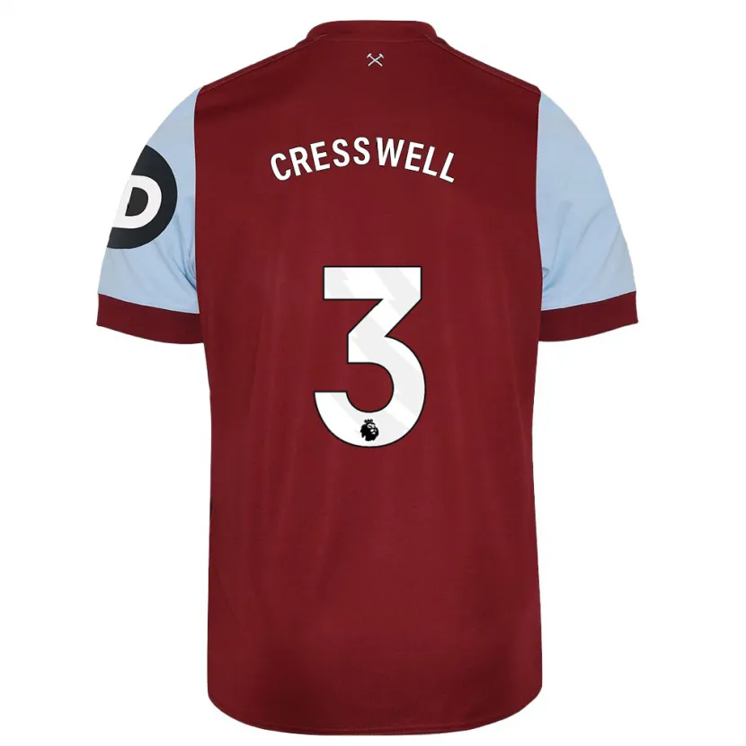 Danxen Niño Camiseta Aaron Cresswell #3 Granate 1ª Equipación 2023/24 La Camisa