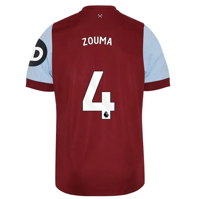 Danxen Niño Camiseta Kurt Zouma #4 Granate 1ª Equipación 2023/24 La Camisa