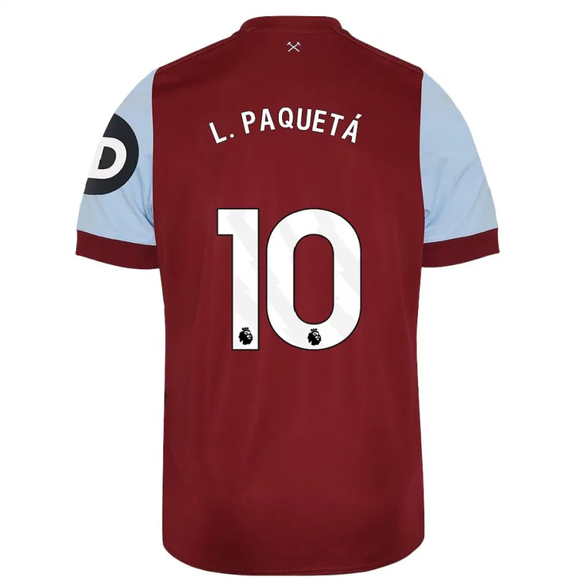 Danxen Niño Camiseta Lucas Paquetá #10 Granate 1ª Equipación 2023/24 La Camisa