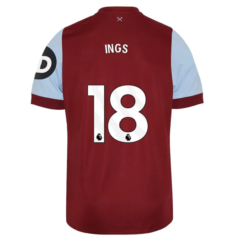 Danxen Niño Camiseta Danny Ings #18 Granate 1ª Equipación 2023/24 La Camisa