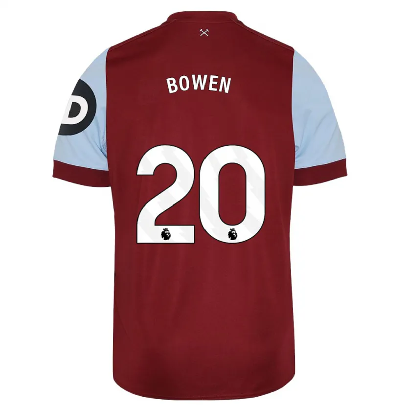 Danxen Niño Camiseta Jarrod Bowen #20 Granate 1ª Equipación 2023/24 La Camisa