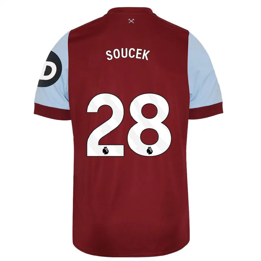 Danxen Niño Camiseta Tomas Soucek #28 Granate 1ª Equipación 2023/24 La Camisa