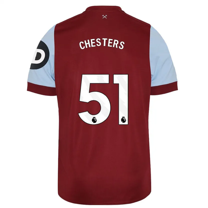 Danxen Niño Camiseta Dan Chesters #51 Granate 1ª Equipación 2023/24 La Camisa