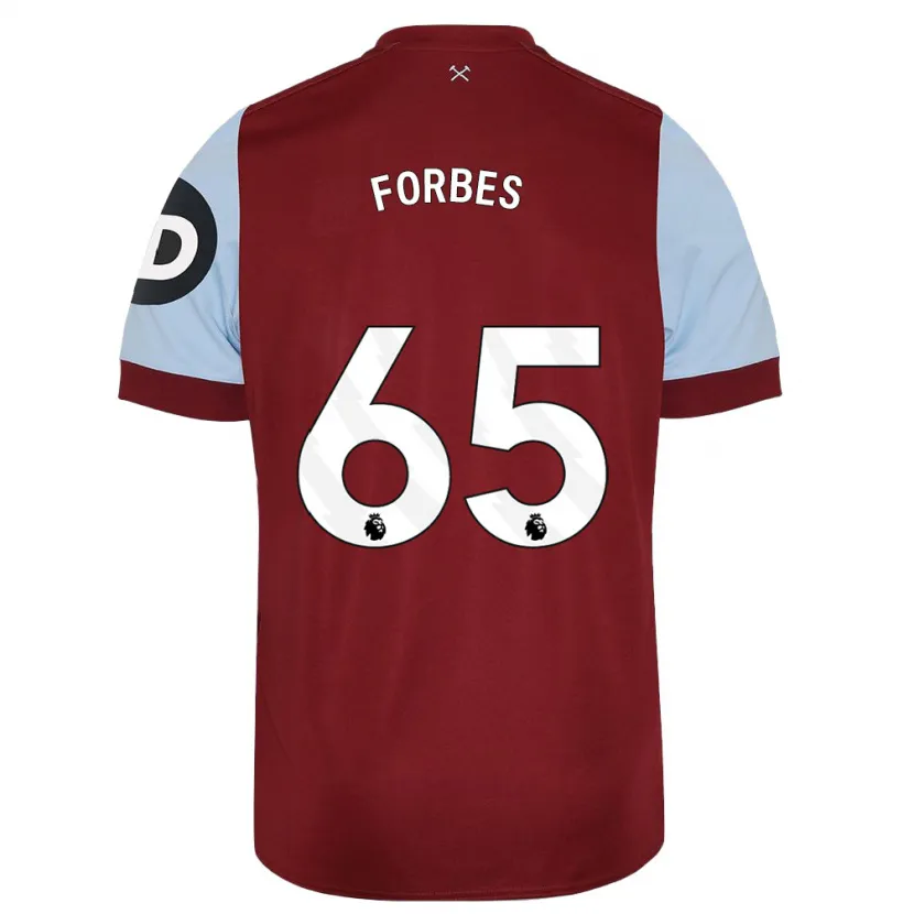 Danxen Niño Camiseta Michael Forbes #65 Granate 1ª Equipación 2023/24 La Camisa