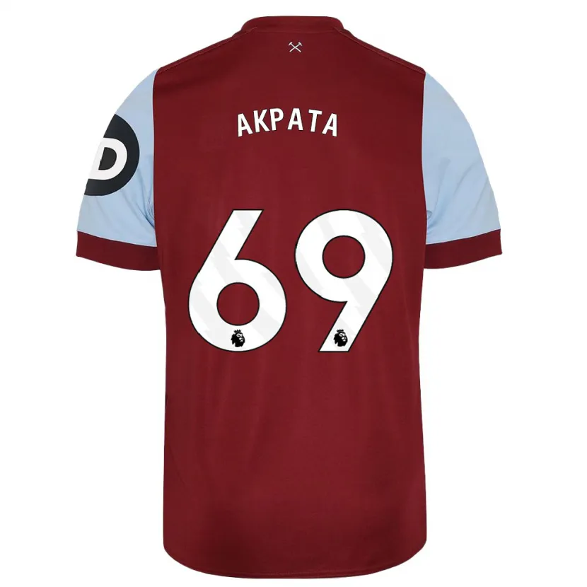 Danxen Niño Camiseta Tyron Akpata #69 Granate 1ª Equipación 2023/24 La Camisa