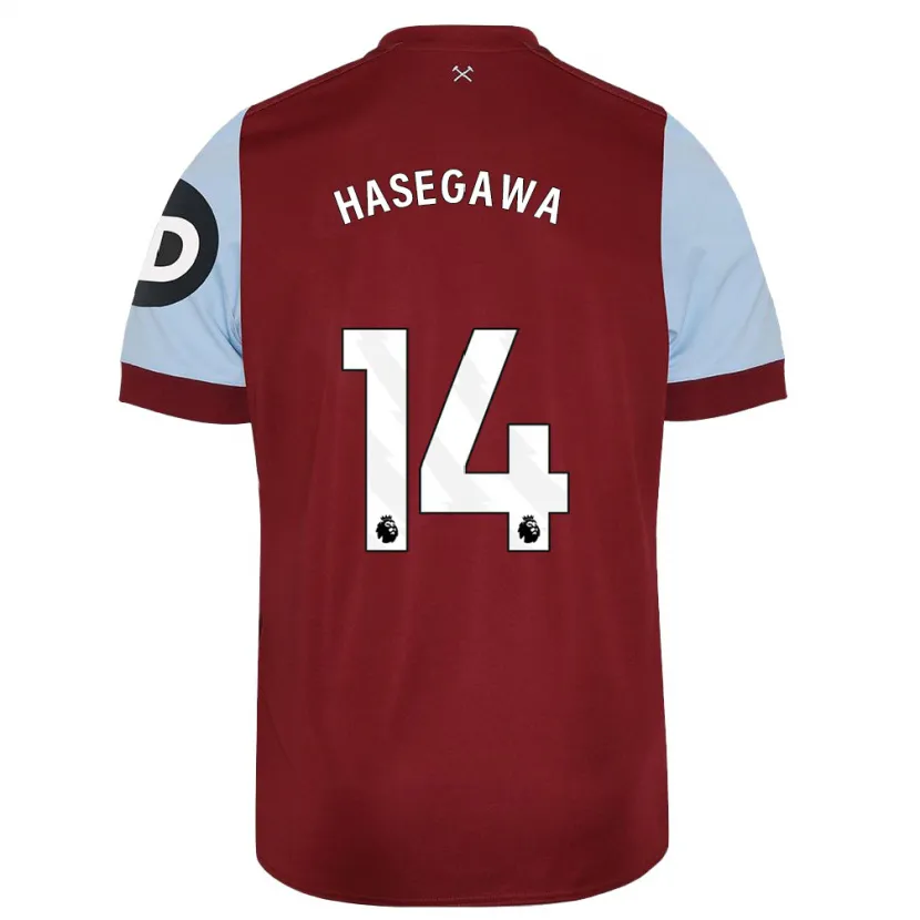 Danxen Niño Camiseta Yui Hasegawa #14 Granate 1ª Equipación 2023/24 La Camisa