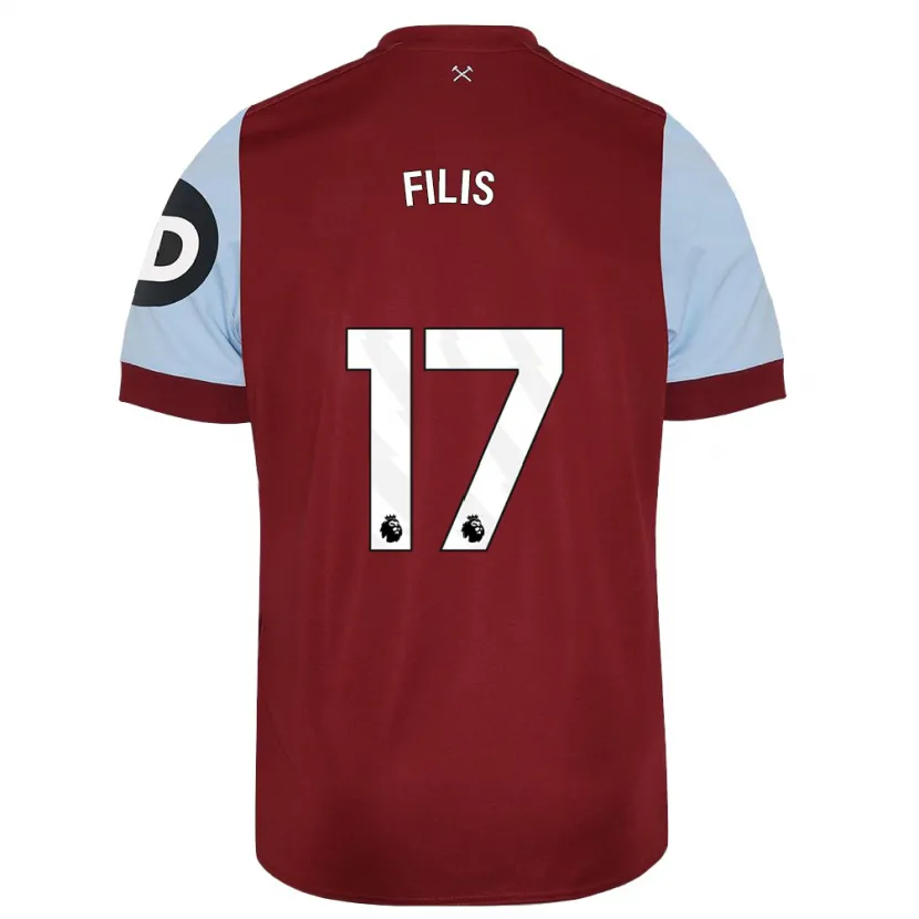 Danxen Niño Camiseta Melisa Filis #17 Granate 1ª Equipación 2023/24 La Camisa