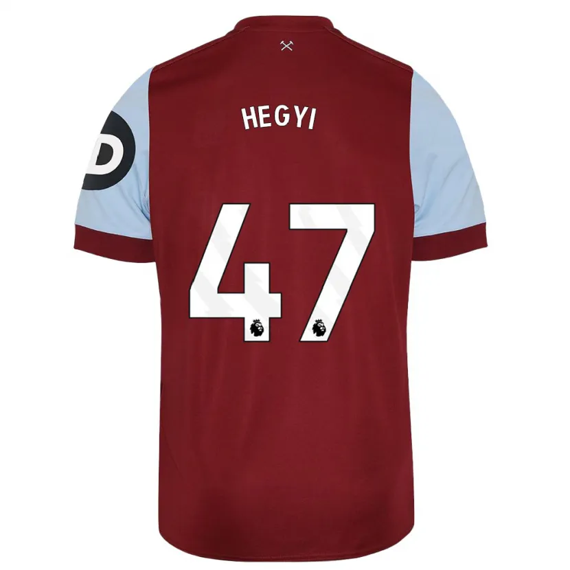 Danxen Niño Camiseta Krisztian Hegyi #47 Granate 1ª Equipación 2023/24 La Camisa