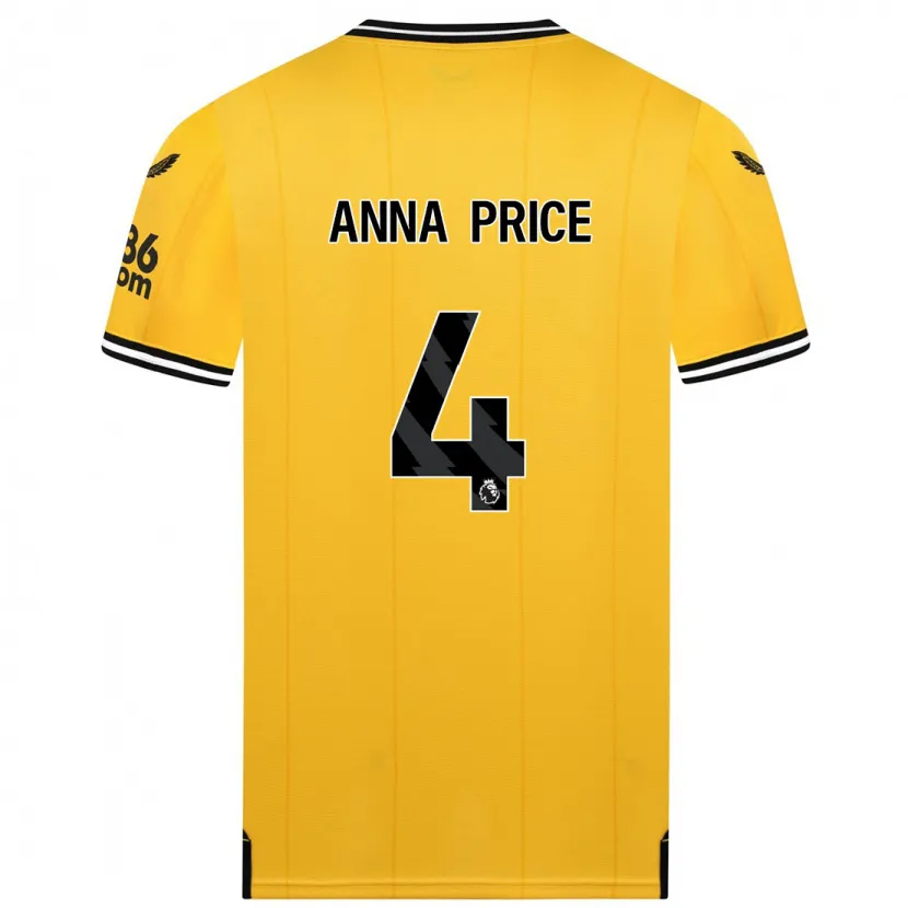 Danxen Niño Camiseta Anna Price #4 Amarillo 1ª Equipación 2023/24 La Camisa