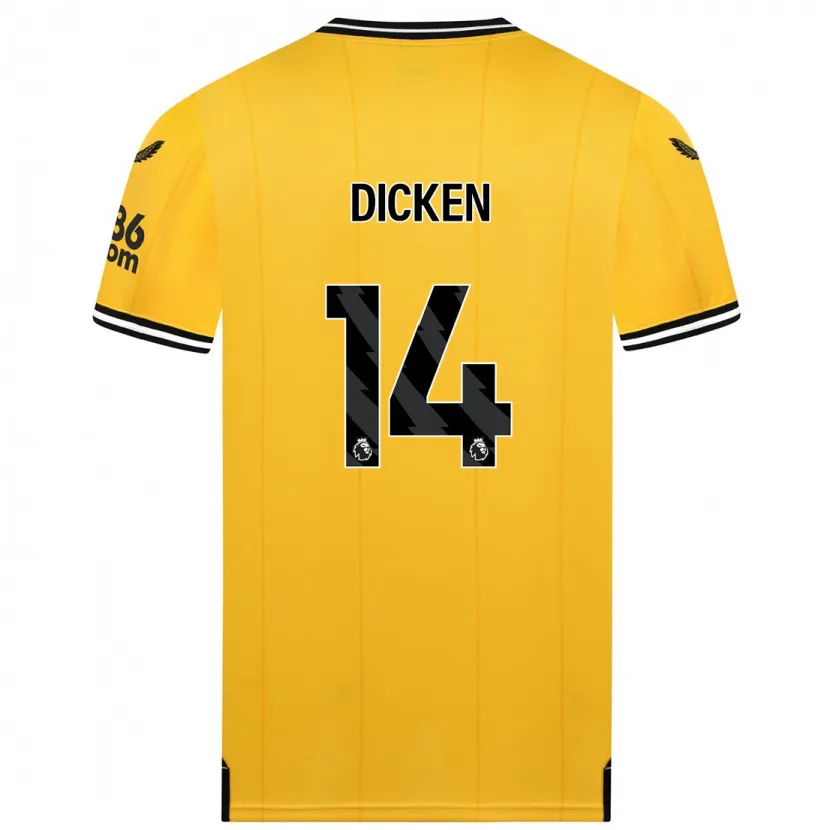 Danxen Niño Camiseta Amy Dicken #14 Amarillo 1ª Equipación 2023/24 La Camisa