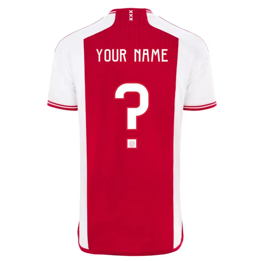 Danxen Niño Camiseta Su Nombre #0 Rojo Blanco 1ª Equipación 2023/24 La Camisa