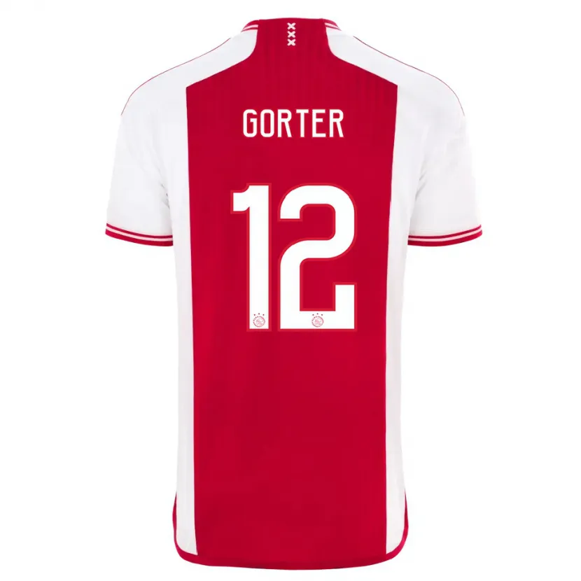 Danxen Niño Camiseta Jay Gorter #12 Rojo Blanco 1ª Equipación 2023/24 La Camisa