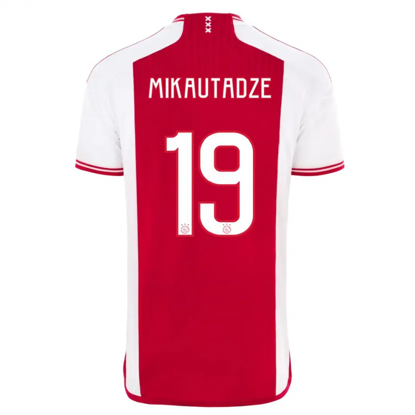 Danxen Niño Camiseta Georges Mikautadze #19 Rojo Blanco 1ª Equipación 2023/24 La Camisa