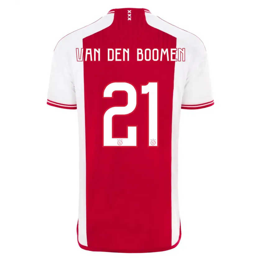 Danxen Niño Camiseta Branco Van Den Boomen #21 Rojo Blanco 1ª Equipación 2023/24 La Camisa