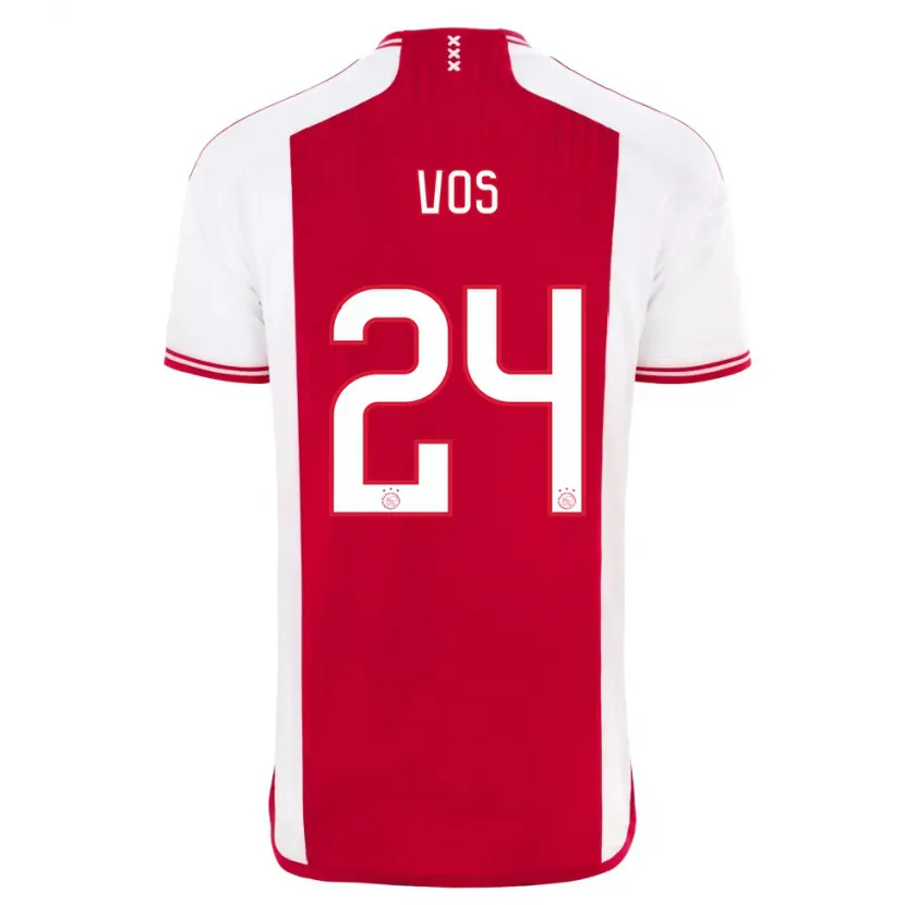 Danxen Niño Camiseta Silvano Vos #24 Rojo Blanco 1ª Equipación 2023/24 La Camisa